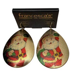 FRANCESCA'S Retro Santa Earrings Teardrop Pierced Dangle Holiday Jewelry